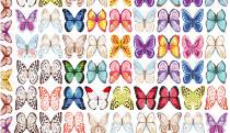 Бабочки цветные с двухсторонним рисунком вафельные d=4,5см